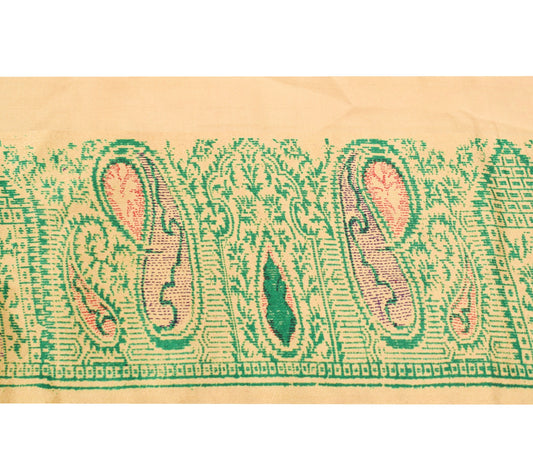 Sushila Vintage Brown Saree Border Printed Silk Craft Sewing Trim Lace Ribbon