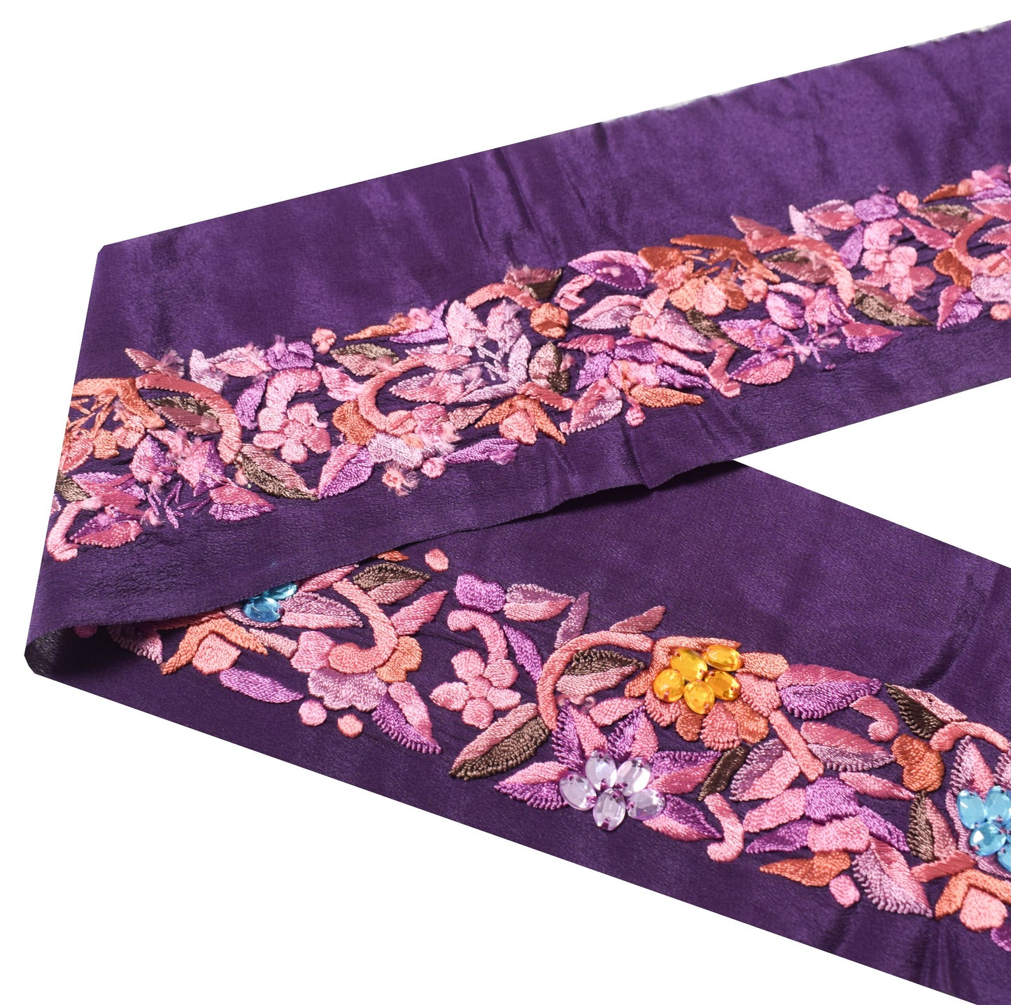 Sushila Vintage Embroidered Saree Border Indian Craft Sewing Trim Purple Lace