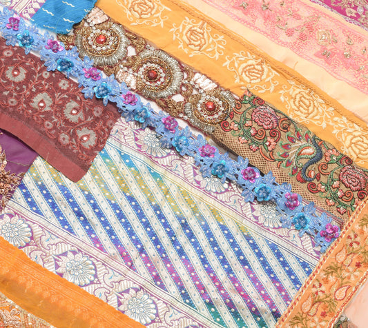 Sushila Vintage 21 Pieces Assorted Lot of Remnant Border Trim Craft Sewing Lace