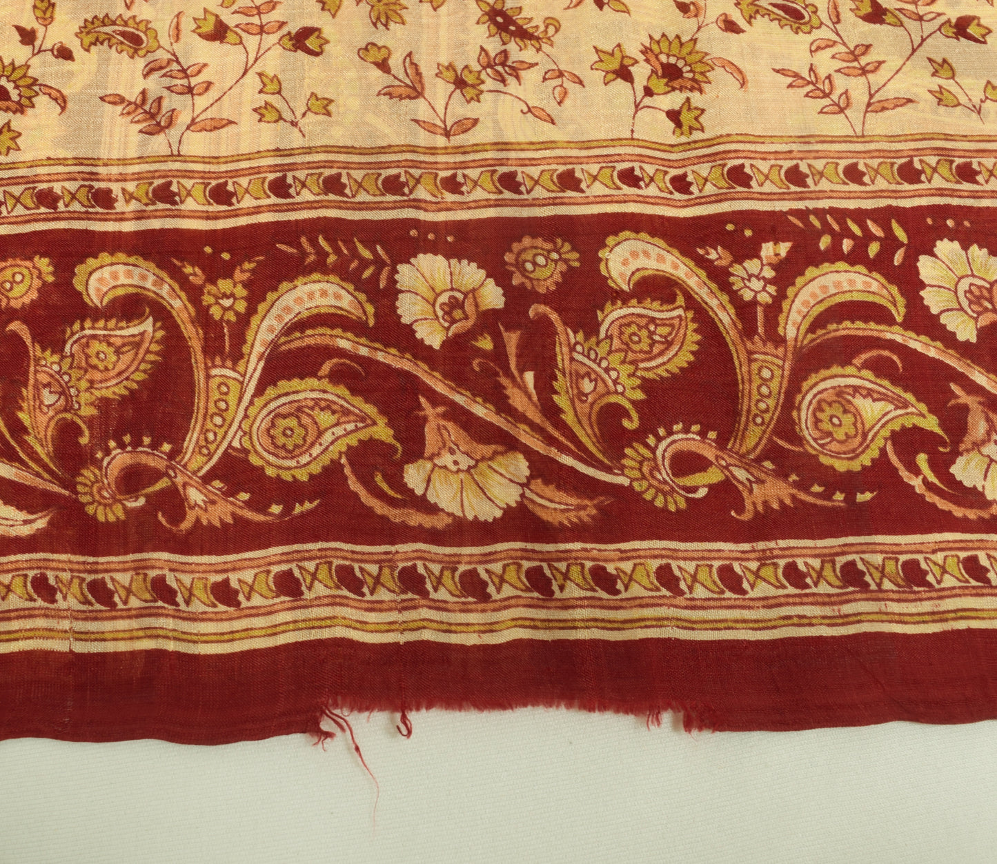 Sushila Vintage Cream Saree 100% Pure Silk Printed Soft Craft Floral Fabric
