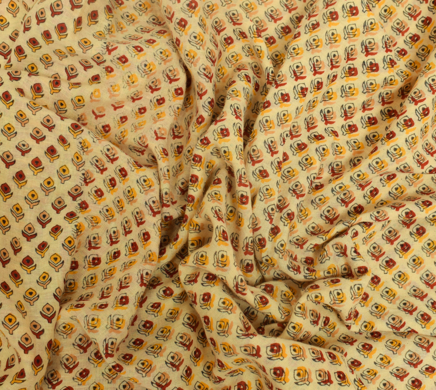 Sushila Vintage Yellow Saree 100% Pure Cotton Printed Floral Soft Craft Fabric