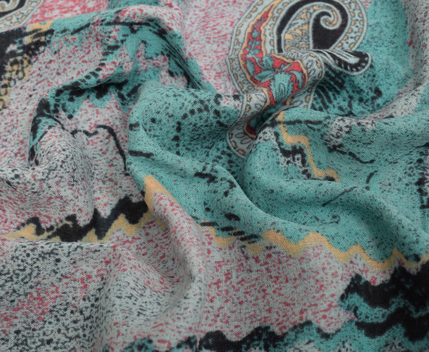 Sushila Vintage Indian Saree 100% Pure Cotton Printed Paisley Soft Craft Fabric