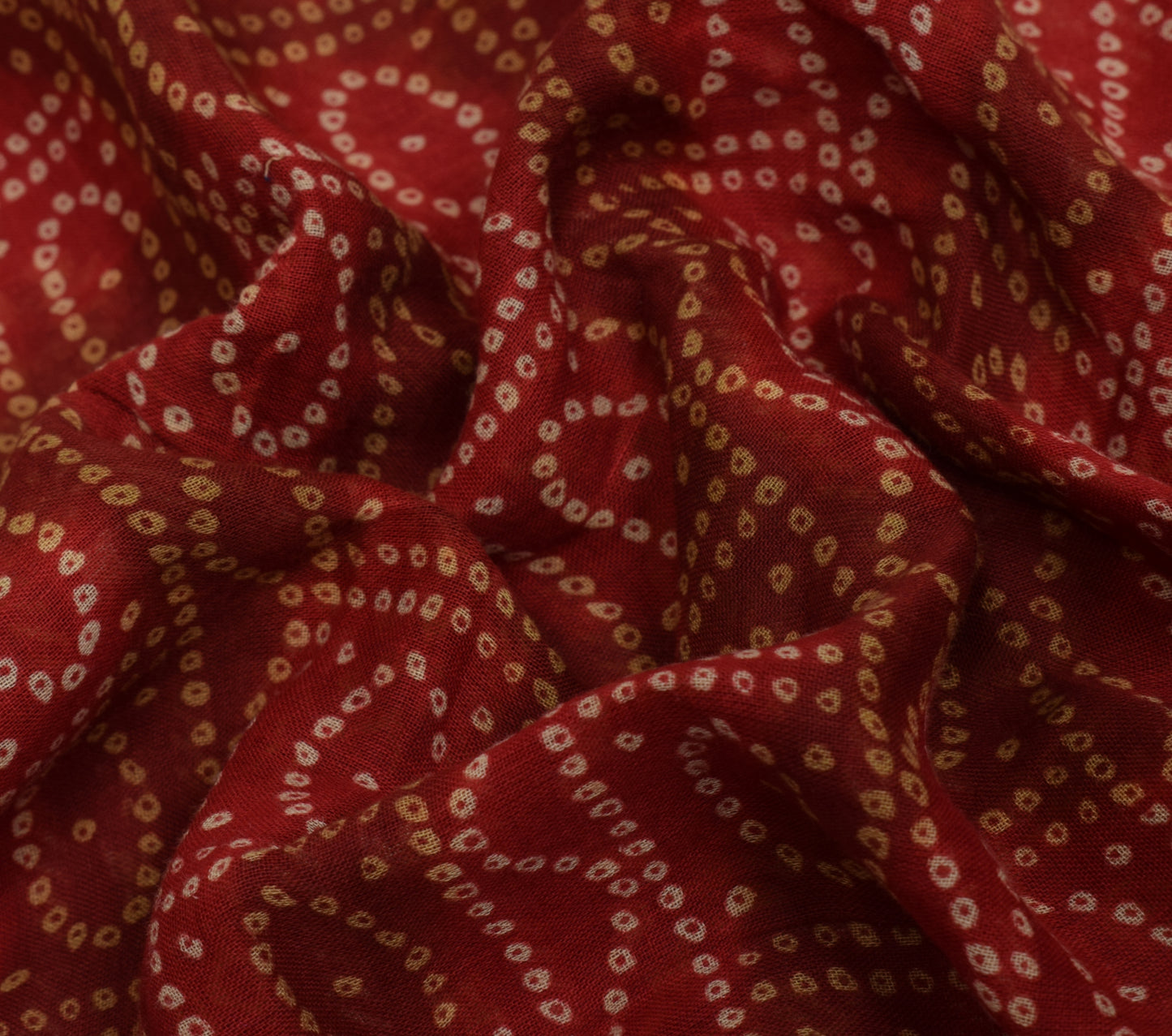 Sushila Vintage Maroon Saree 100% Pure Cotton Bandhani Printed Soft Craft Fabric