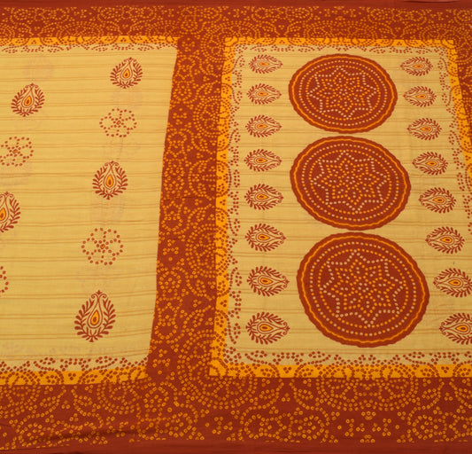 Sushila Vintage Indian Saree 100% Pure Cotton Printed Floral Soft Craft Fabric