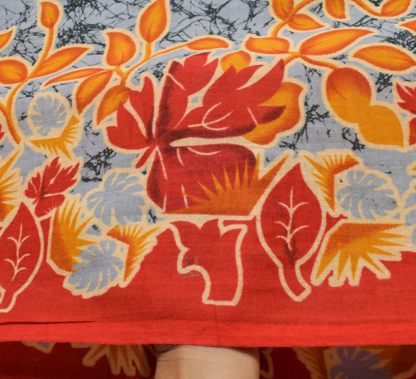 Sushila Vintage Gray Saree 100% Pure Cotton Printed Floral Soft Craft Fabric