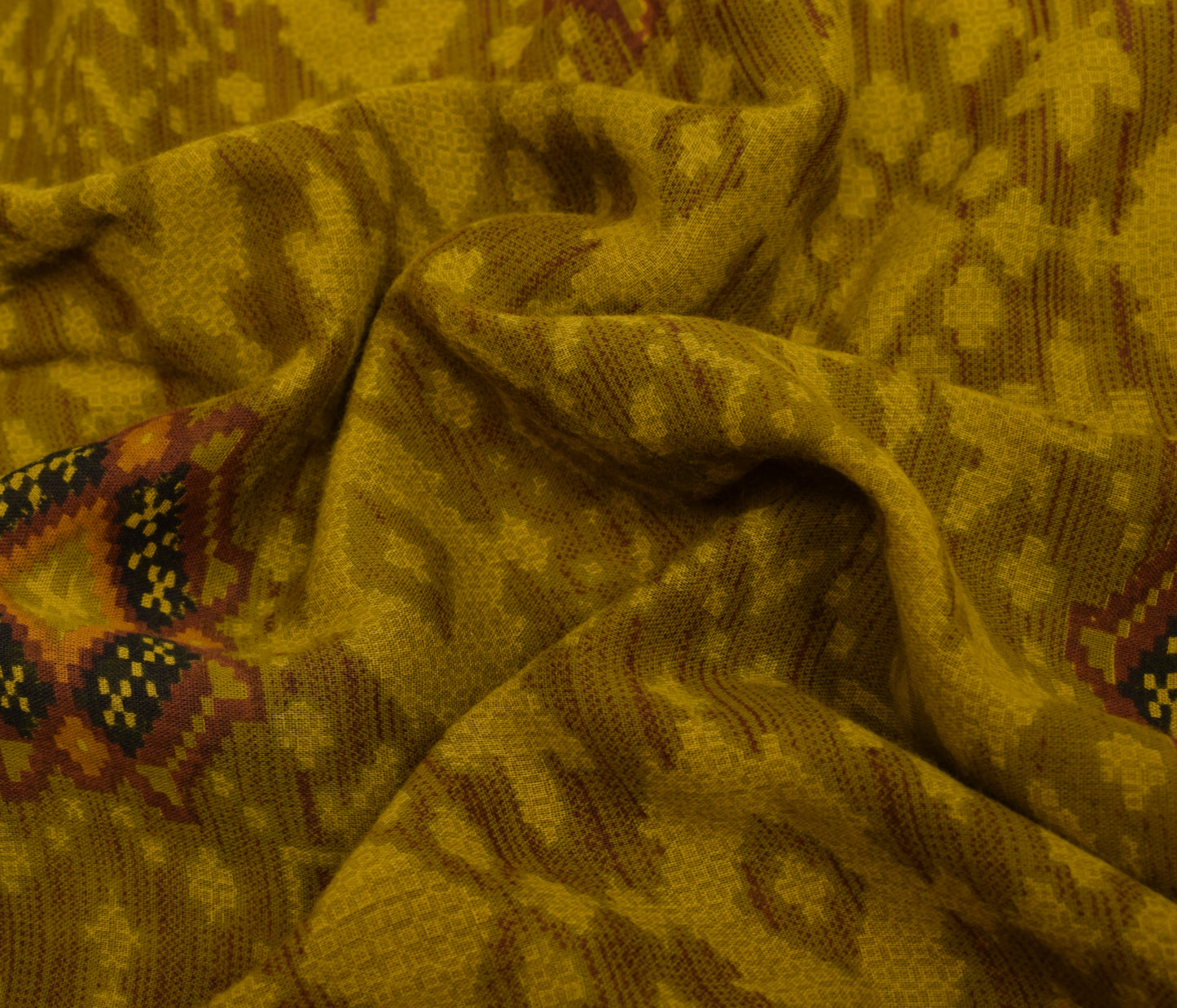Sushila Vintage Green & Maroon Saree 100% Pure Cotton Printed Soft Craft Fabric