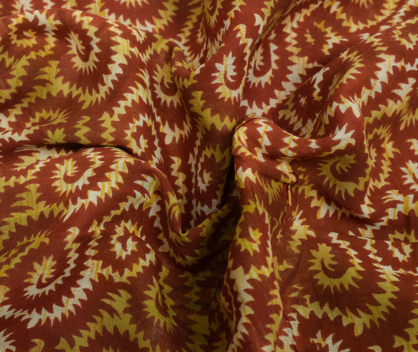 Sushila Vintage Green Saree 100% Pure Cotton Printed Floral Soft Craft Fabric