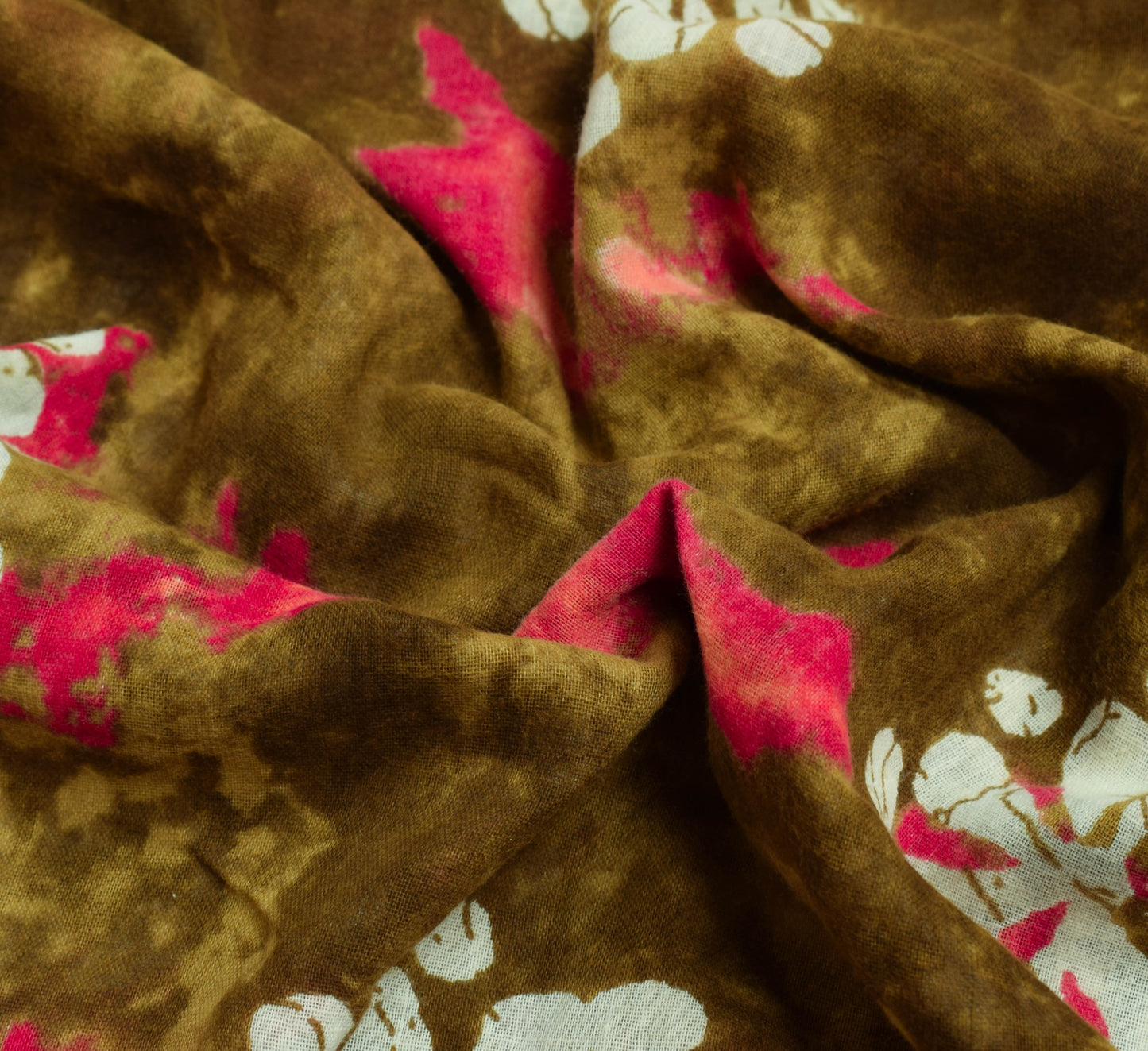 Sushila Vintage Green Saree 100% Pure Cotton Batik Printed Soft Craft Fabric