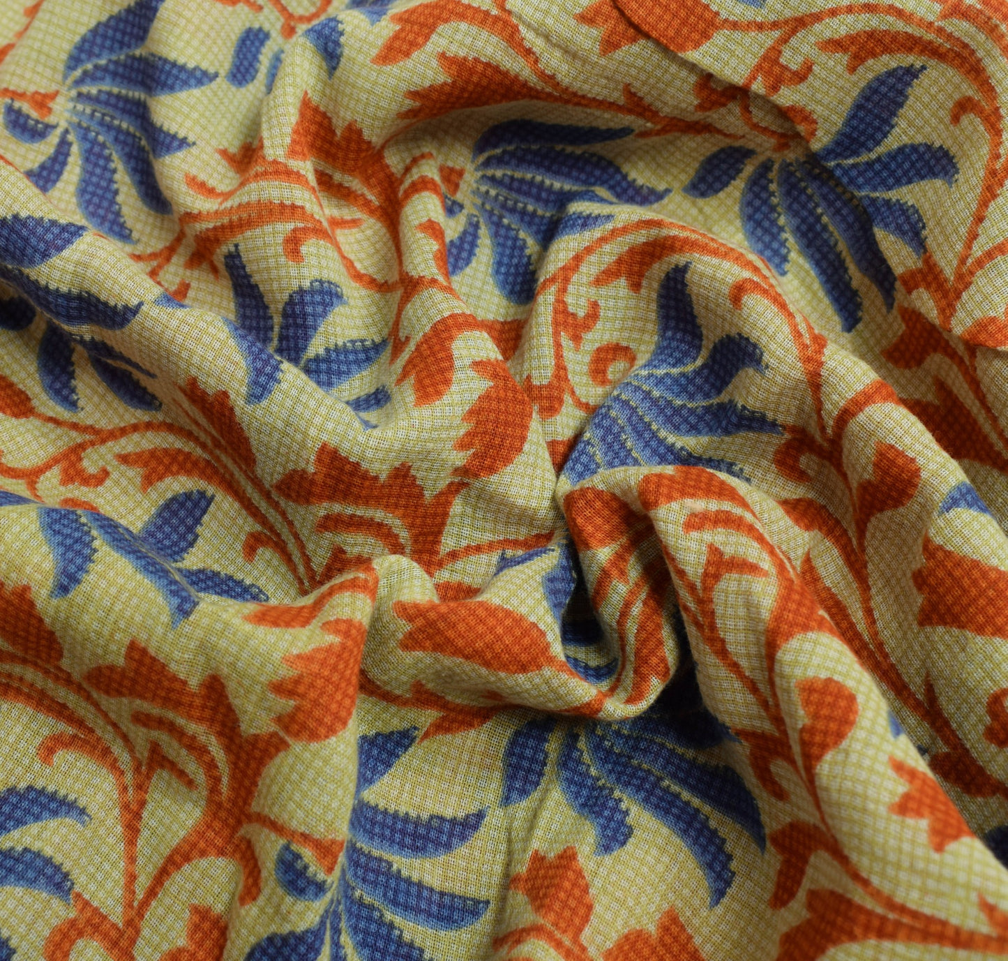 Sushila Vintage Light Green Saree Pure Cotton Printed Floral Soft Craft Fabric