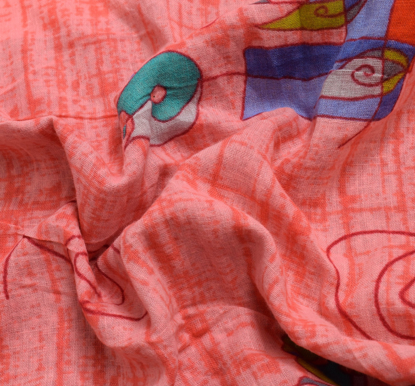 Sushila Vintage Pink Women Saree 100% Pure Cotton Printed Soft Craft Fabric