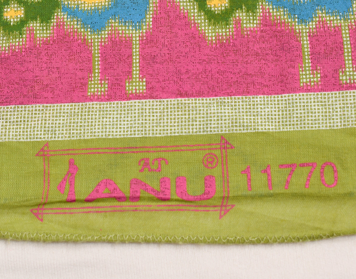 Sushila Vintage Green Saree 100% Pure Cotton Printed Peacock Indian Craft Fabric