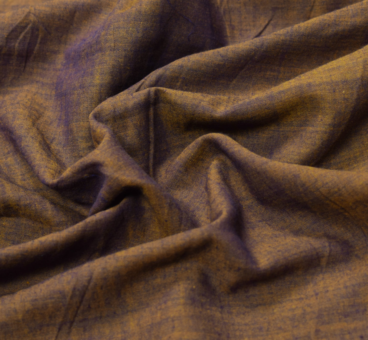 Sushila Vintage Mustard Blue Saree Pure Cotton Hand Woven Soft Sari Craft Fabric