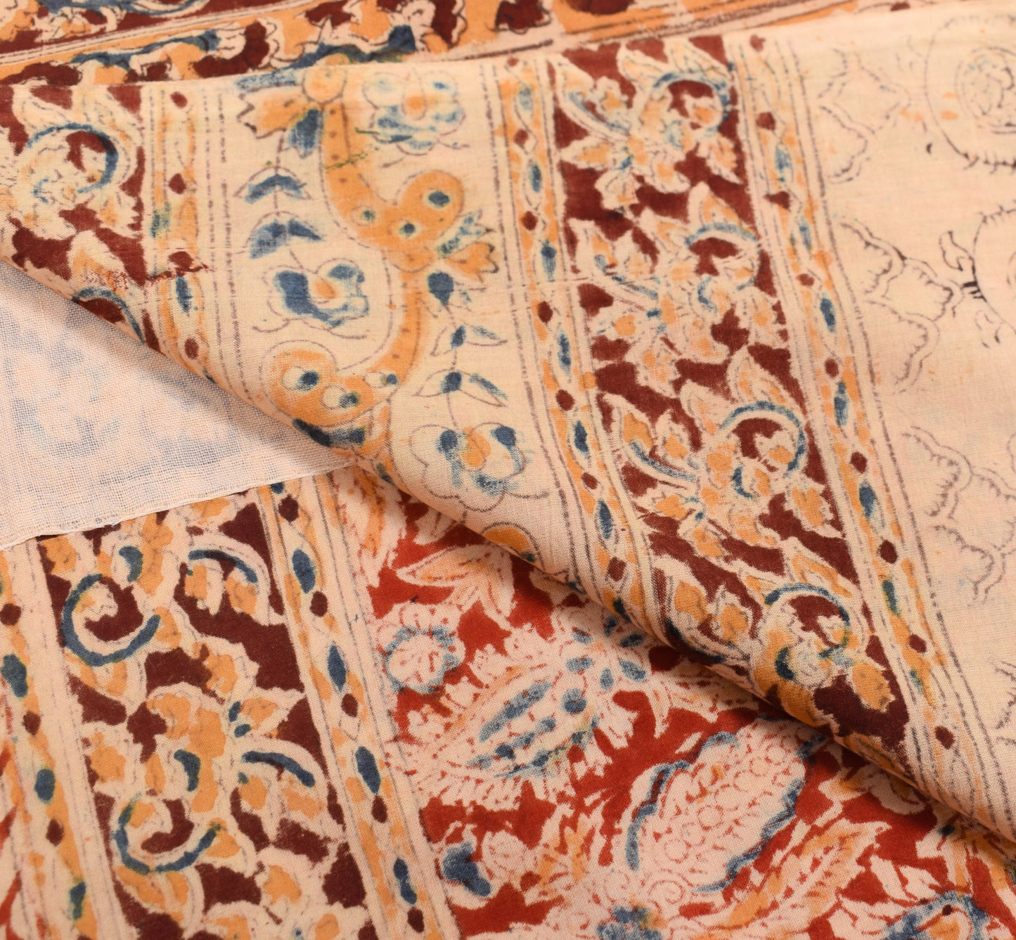 Sushila Vintage Real Ajrakh Print Saree Pure Cotton Red Handloom Sari Fabric