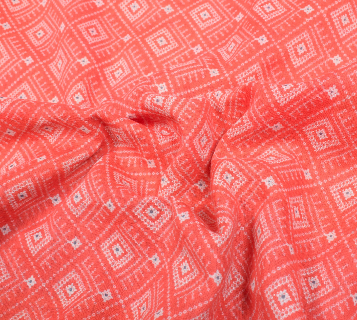 Sushila Vintage Saree 100% Pure Cotton Printed Geometrical Soft Craft Fabric