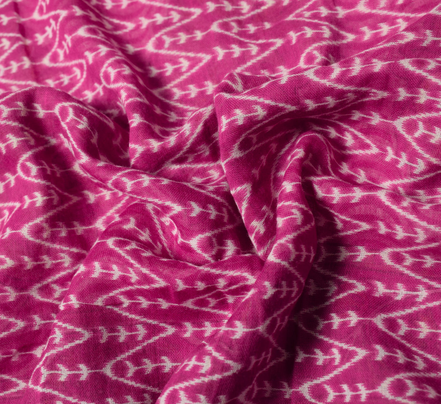 Sushila Vintage Magenta Indian Saree 100% Pure Cotton Printed Soft Craft Fabric