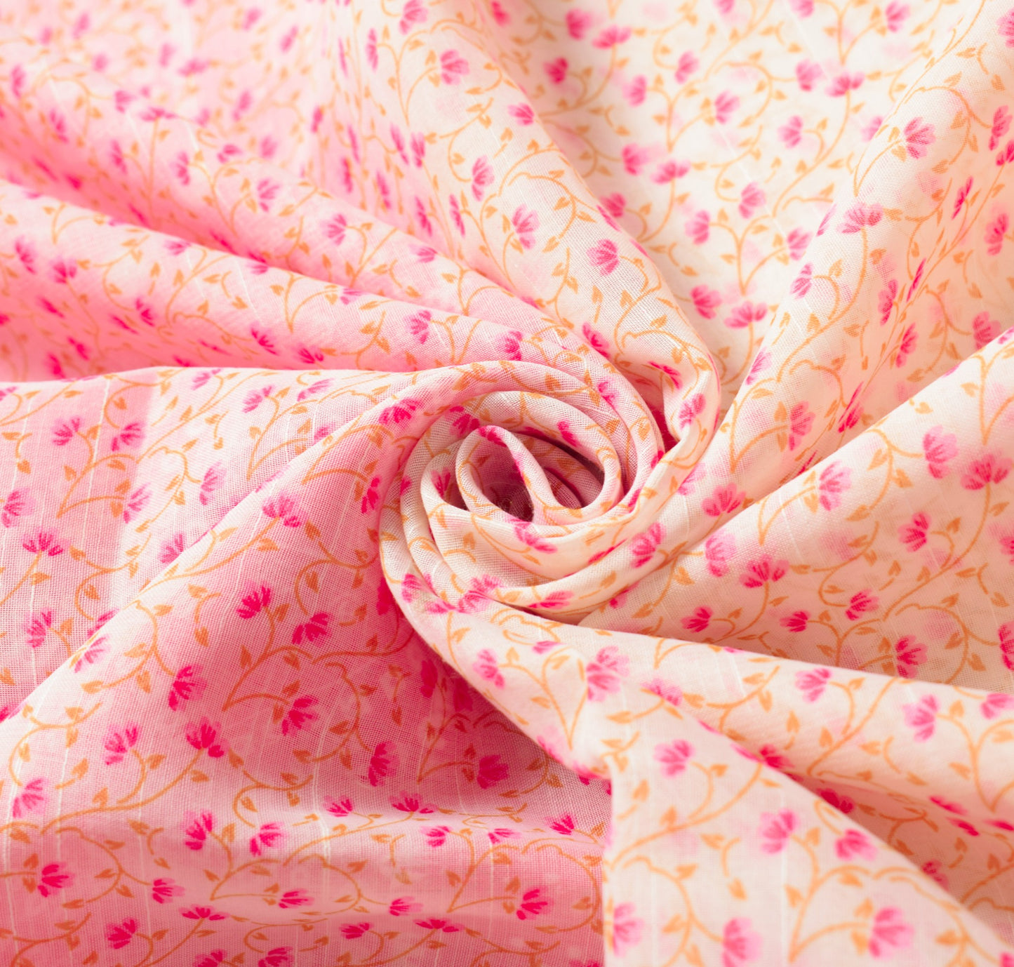 Sushila Vintage Floral Saree Art Cotton Floral Printed 8 Yard Sari Craft Fabric