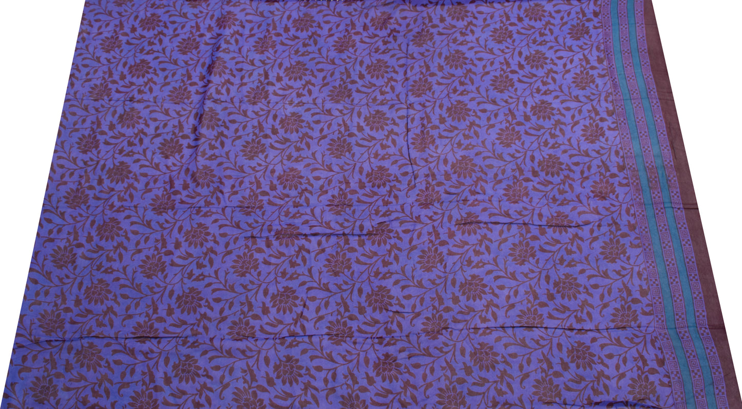 Sushila Vintage Maroon Saree 100% Pure Georgette Silk Printed with Blouse Fabric