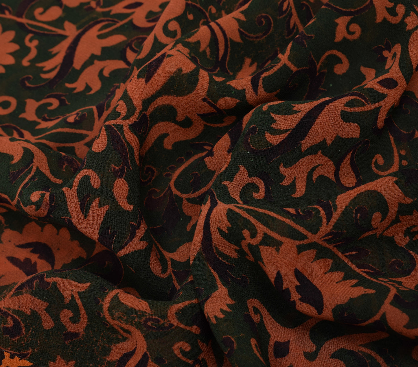 Sushila Vintage Green Saree 100% Pure Georgette Silk Printed with Blouse Fabric