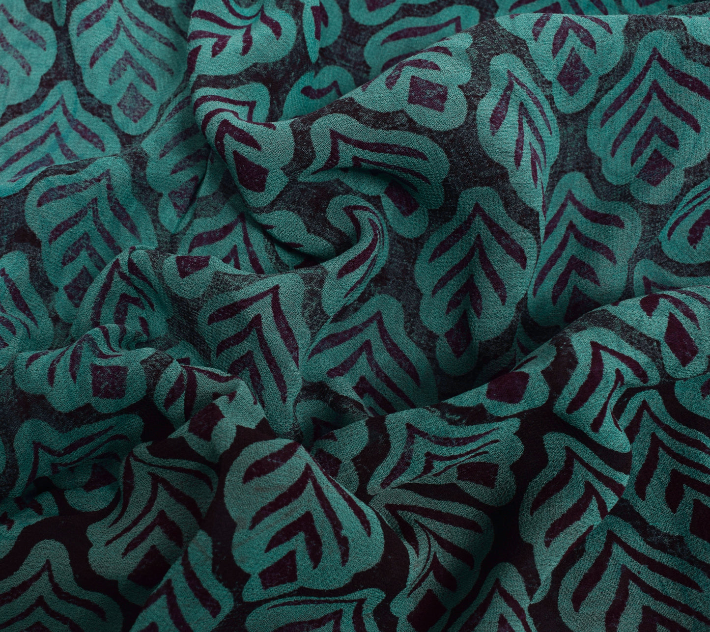 Sushila Vintage Saree 100% Pure Georgette Silk Printed Floral Craft Fabric
