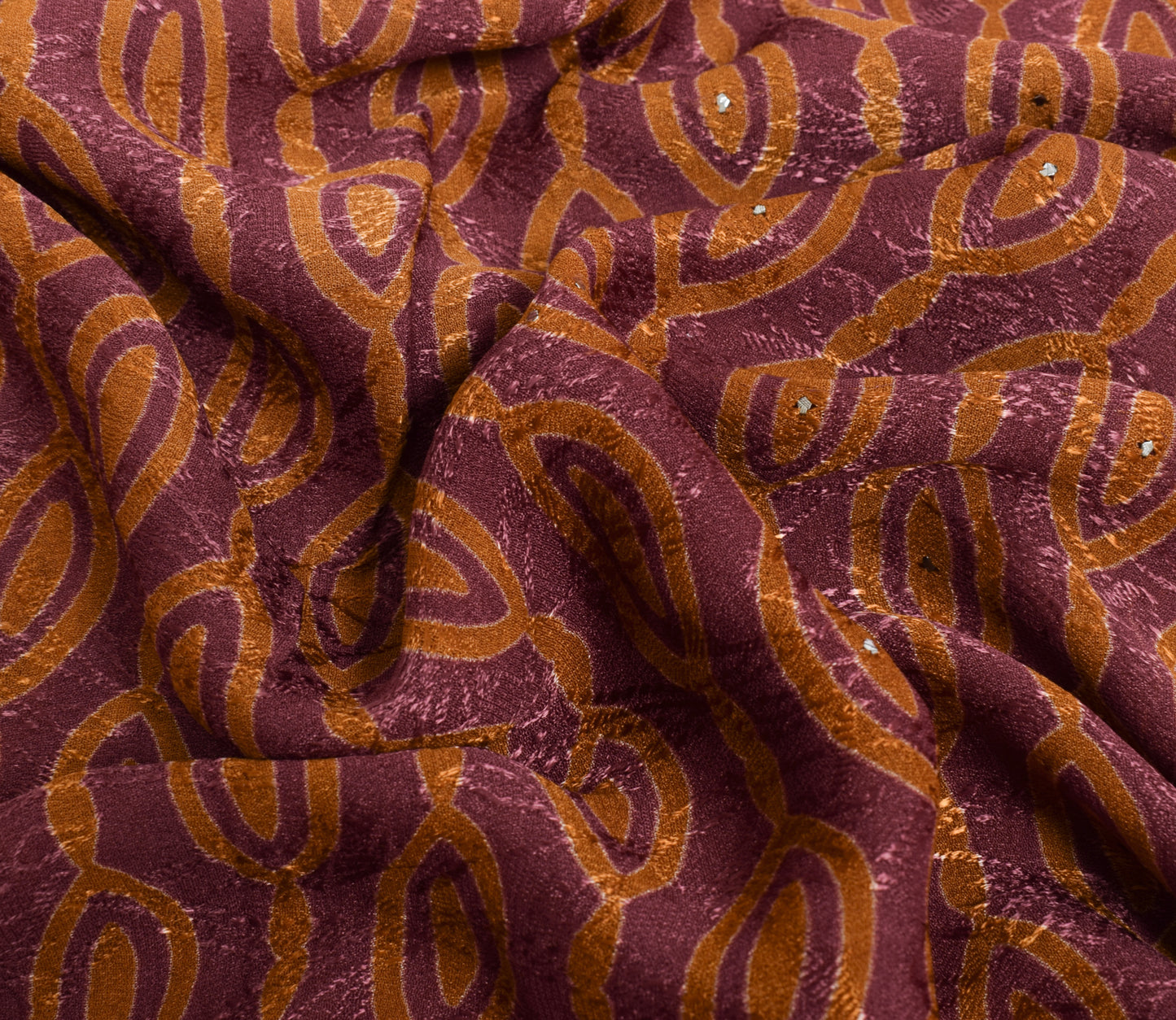 Sushila Vintage Mauve Indian Saree 100% Pure Georgette Silk Woven Craft Fabric