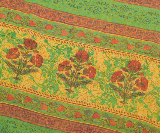 Sushila Vintage Orange Saree Pure Georgette Silk Printed Branded Floral Fabric