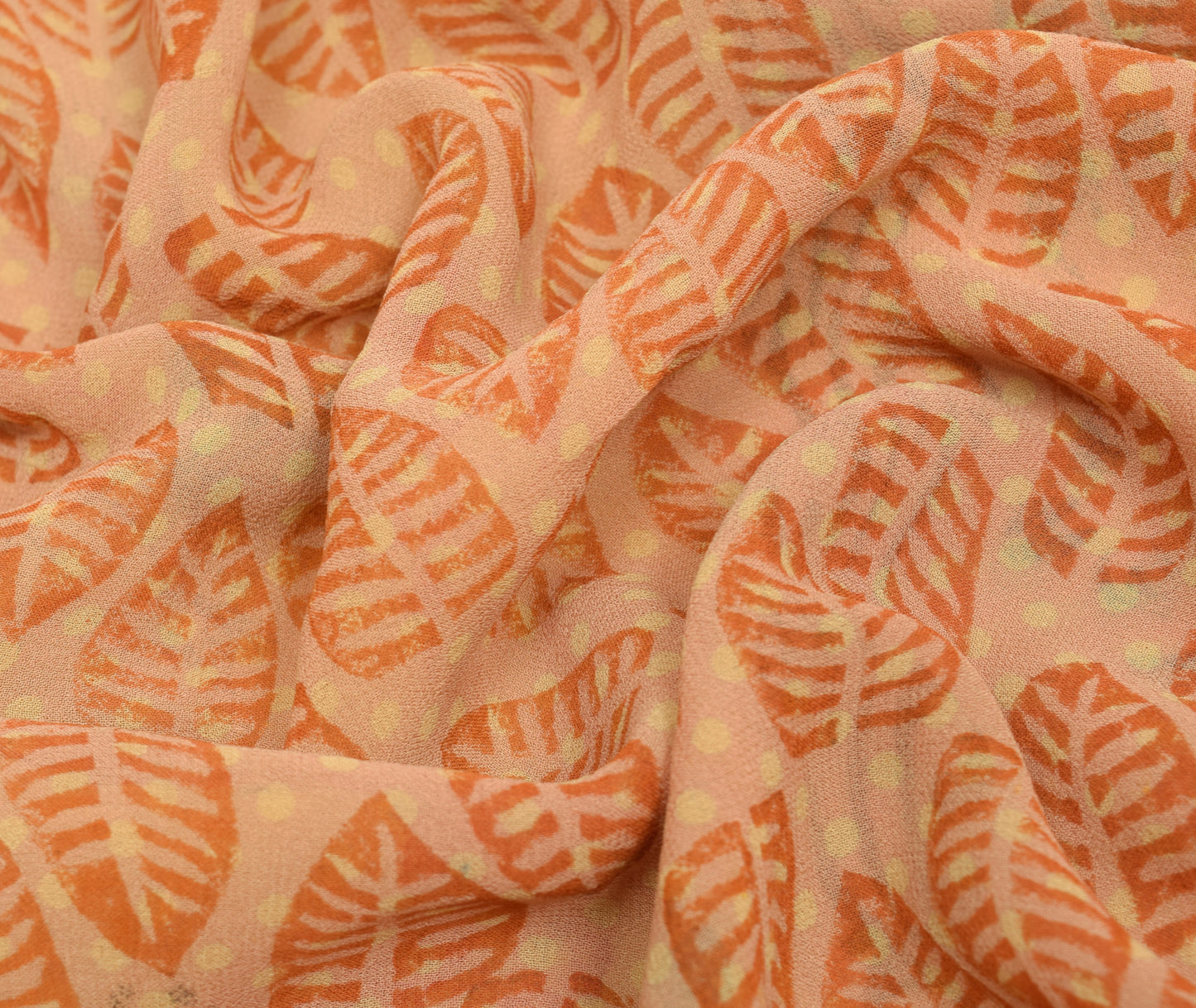 Sushila Vintage Saree 100%Pure Georgette Silk Printed Indian Floral Craft Fabric