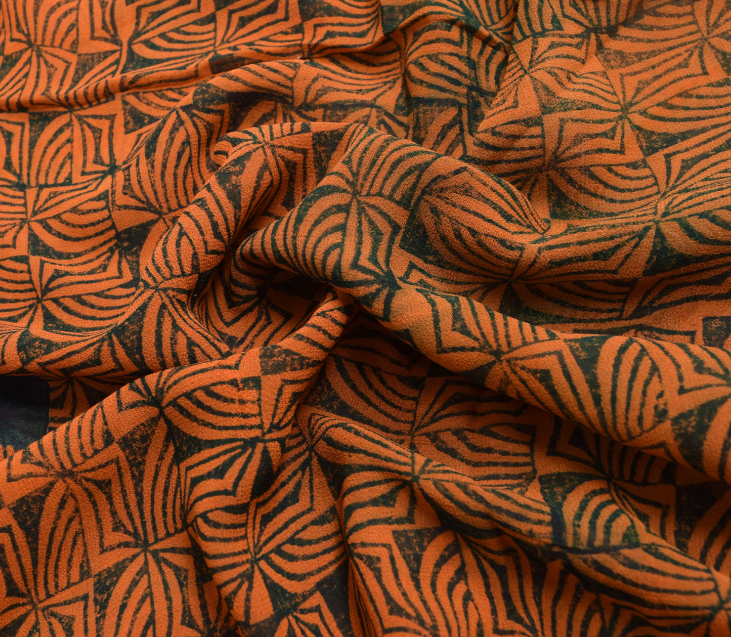 Sushila Vintage Floral Saree 100% Pure Georgette Silk Printed Craft Fabric