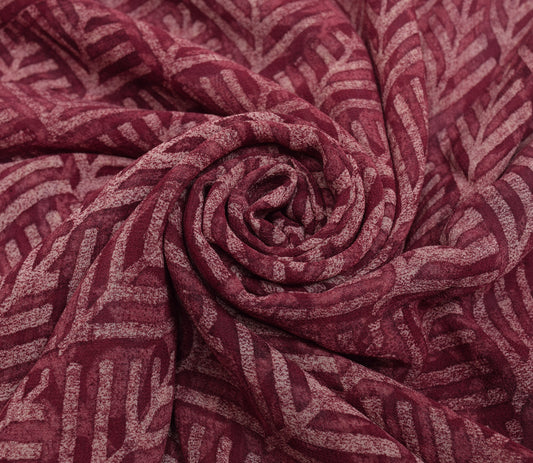 Sushila Vintage Indian Saree 100% Pure Georgette Silk Printed 5 YD Craft Fabric
