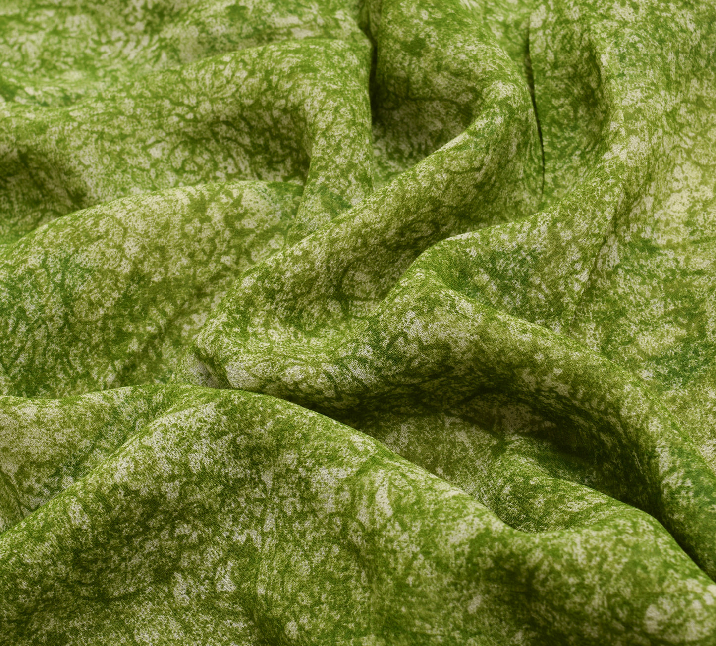 Sushila Vintage Saree 100% Pure Georgette Silk Printed Floral Green Craft Fabric