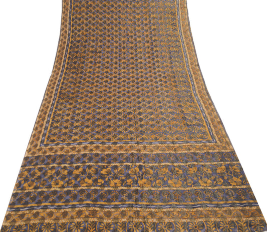 Sushila Vintage Saree 100% Pure Georgette Silk Printed & Woven Craft Fabric