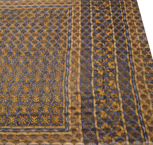 Sushila Vintage Saree 100% Pure Georgette Silk Printed & Woven Craft Fabric