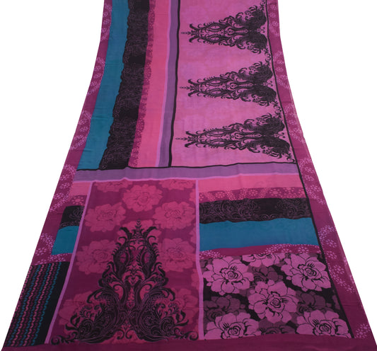 Sushila Vintage MultiColor Branded Saree 100% Pure Georgette Silk Printed Fabric