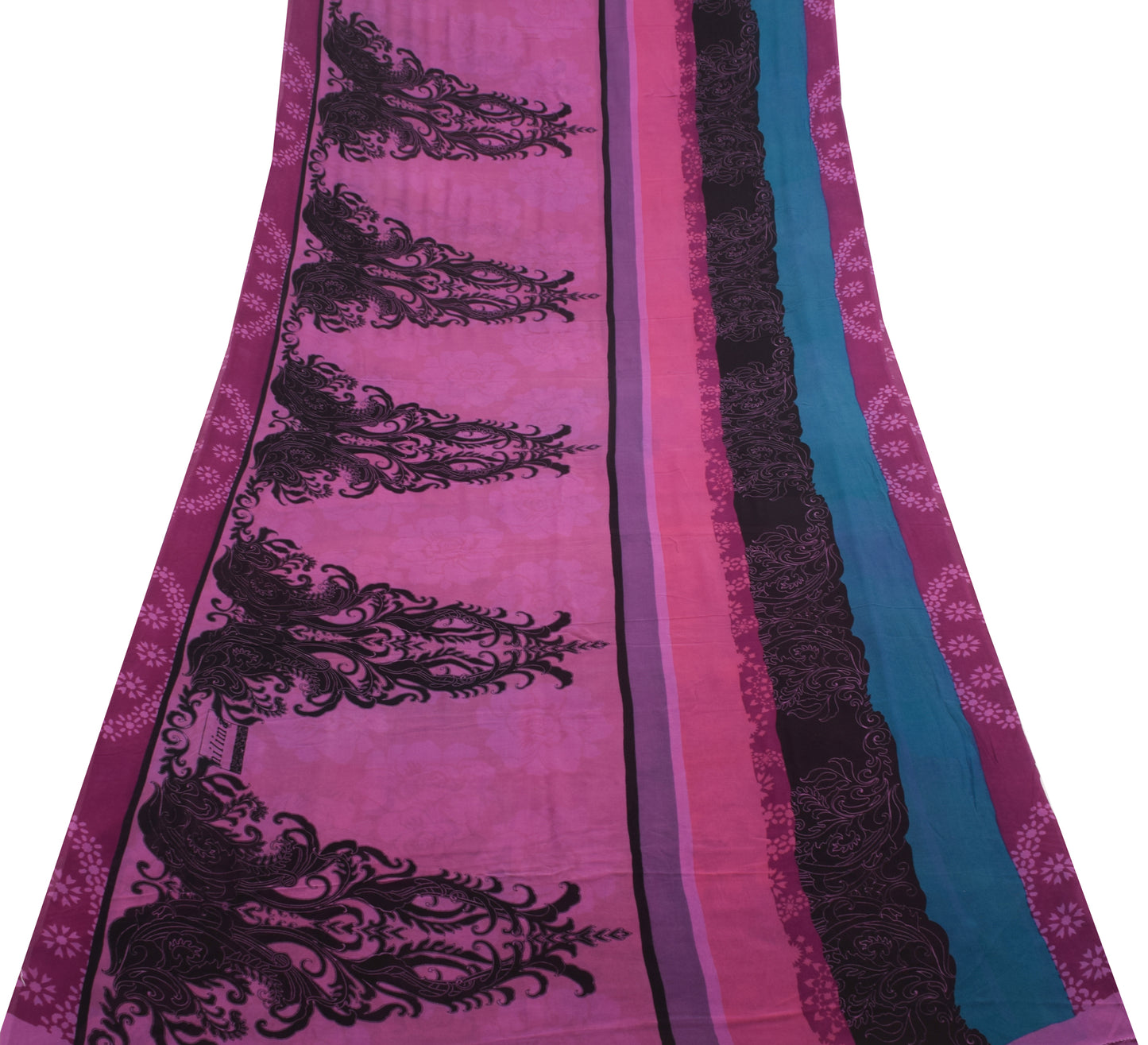 Sushila Vintage MultiColor Branded Saree 100% Pure Georgette Silk Printed Fabric