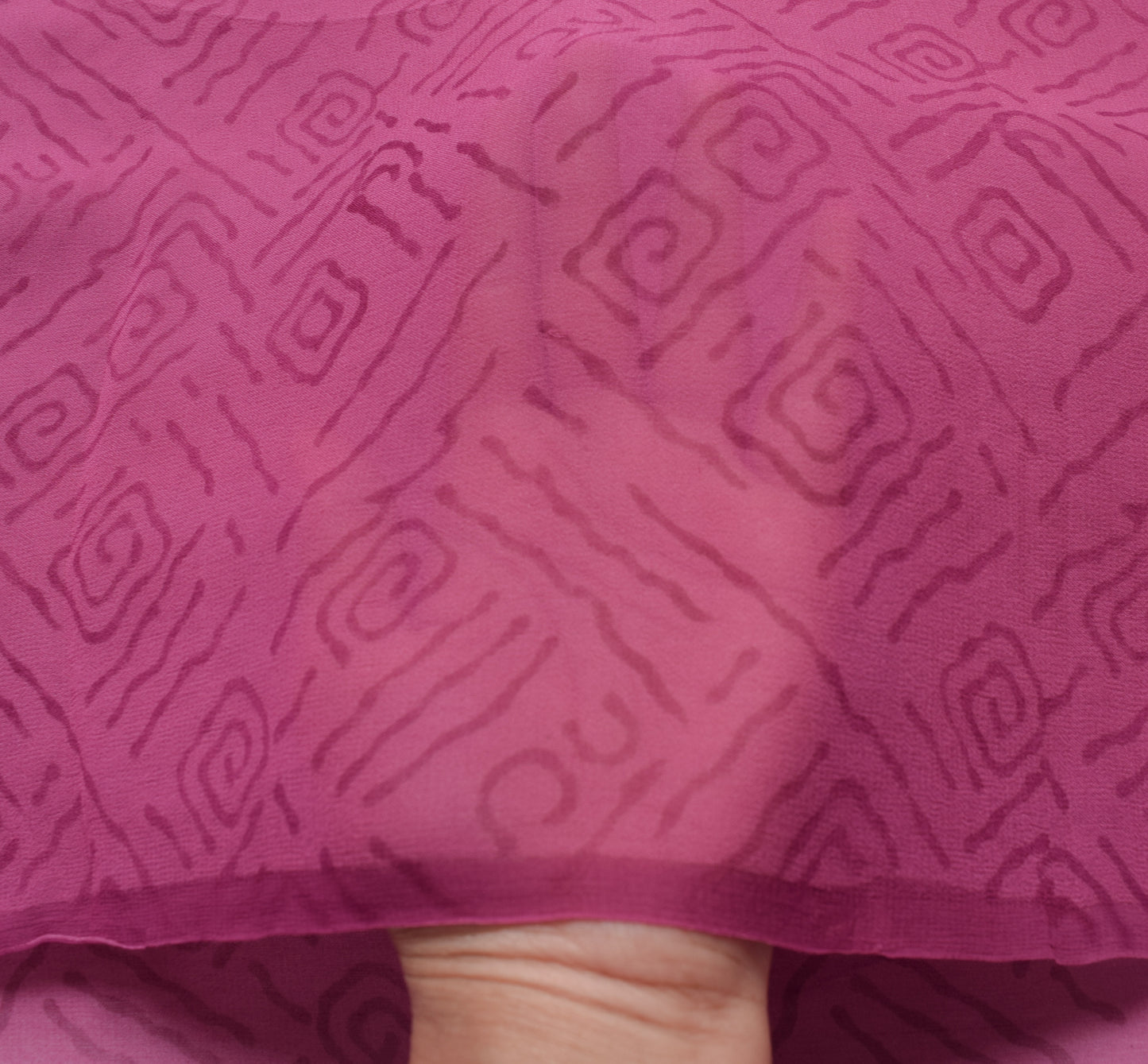 Sushila Vintage Pink Indian Saree 100% Pure Georgette Silk Printed Craft Fabric