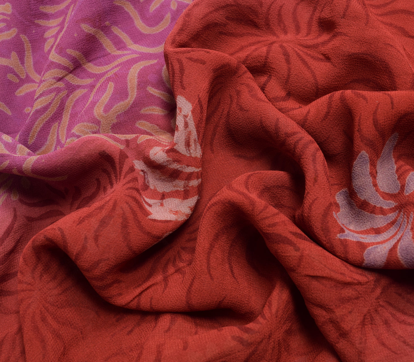 Sushila Vintage Maroon Floral Saree Pure Georgette Silk Printed Craft Fabric