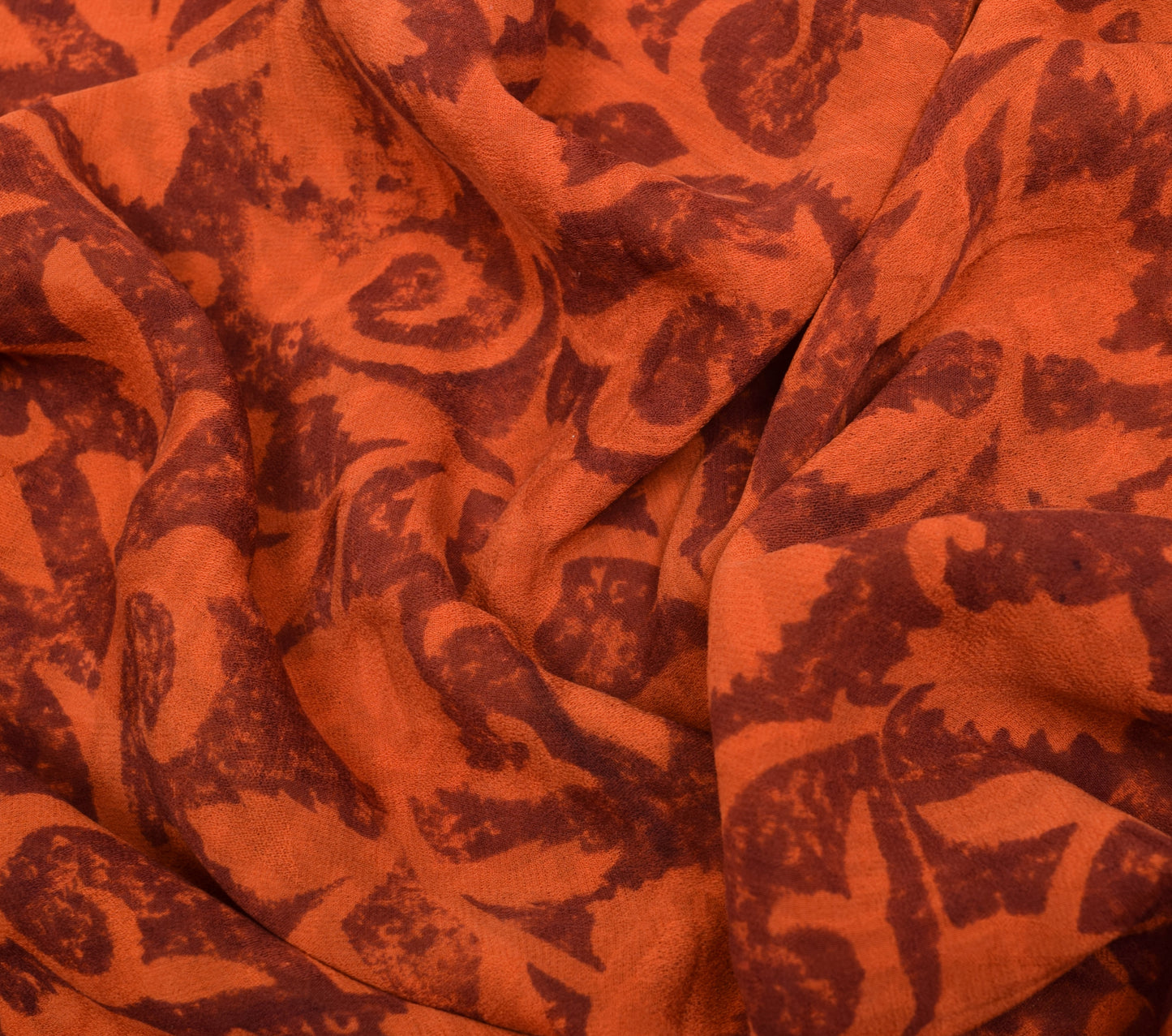 Sushila Vintage Saree 100% Pure Georgette Silk Printed Floral Craft Fabric