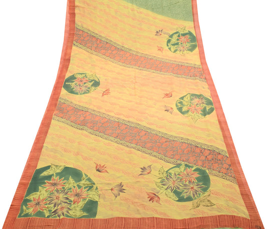 Sushila Vintage Floral Saree Pure Georgette Silk Printed Multi-Color Fabric