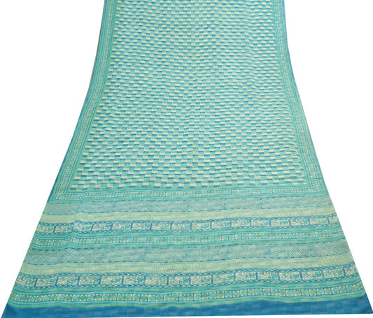 Sushila Vintage MultiColor Saree Georgette Silk Geometric Printed Branded Fabric