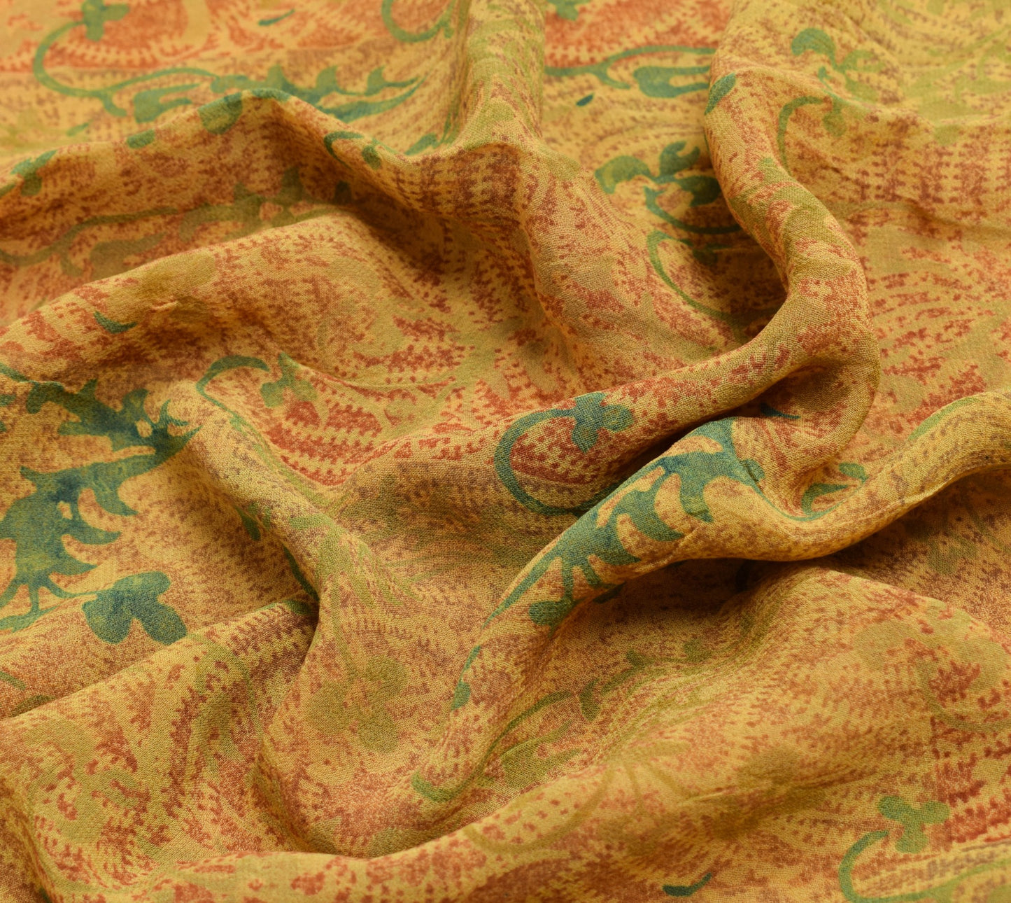 Sushila Vintage Floral Casual Saree 100%Pure Georgette Silk Printed Craft Fabric