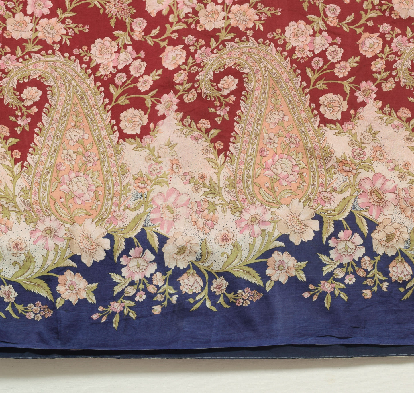 Sushila Vintage Maroon Saree 100% Pure Silk Printed Soft Floral Craft Fabric