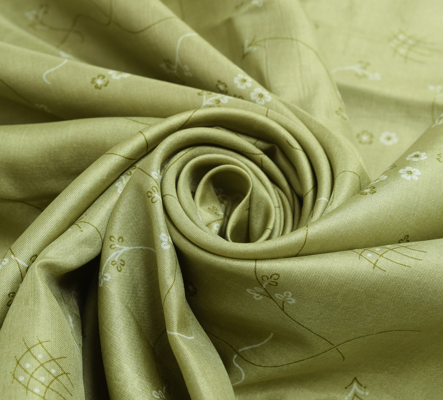 Sushila Vintage Green Floral Saree 100% Pure Silk Printed Soft Craft Fabric