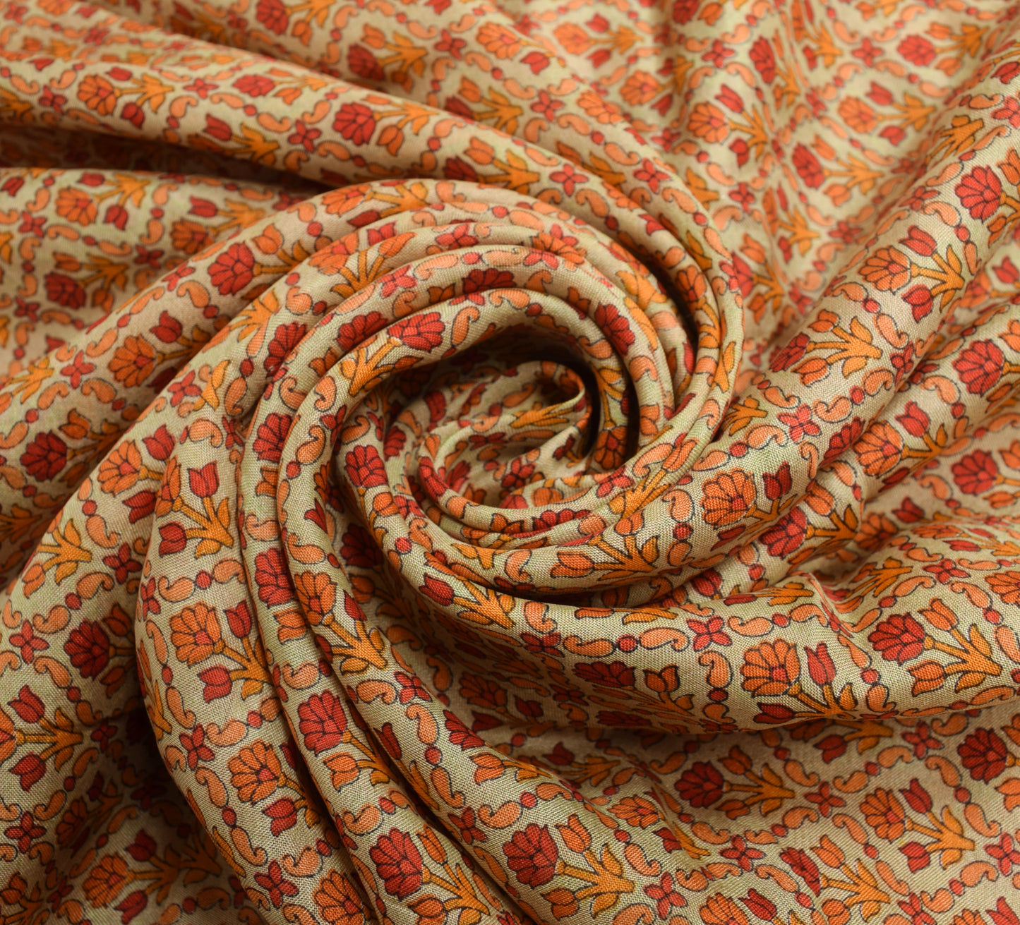 Sushila Vintage Casual Saree 100% Pure Silk Printed Floral Soft Craft Fabric