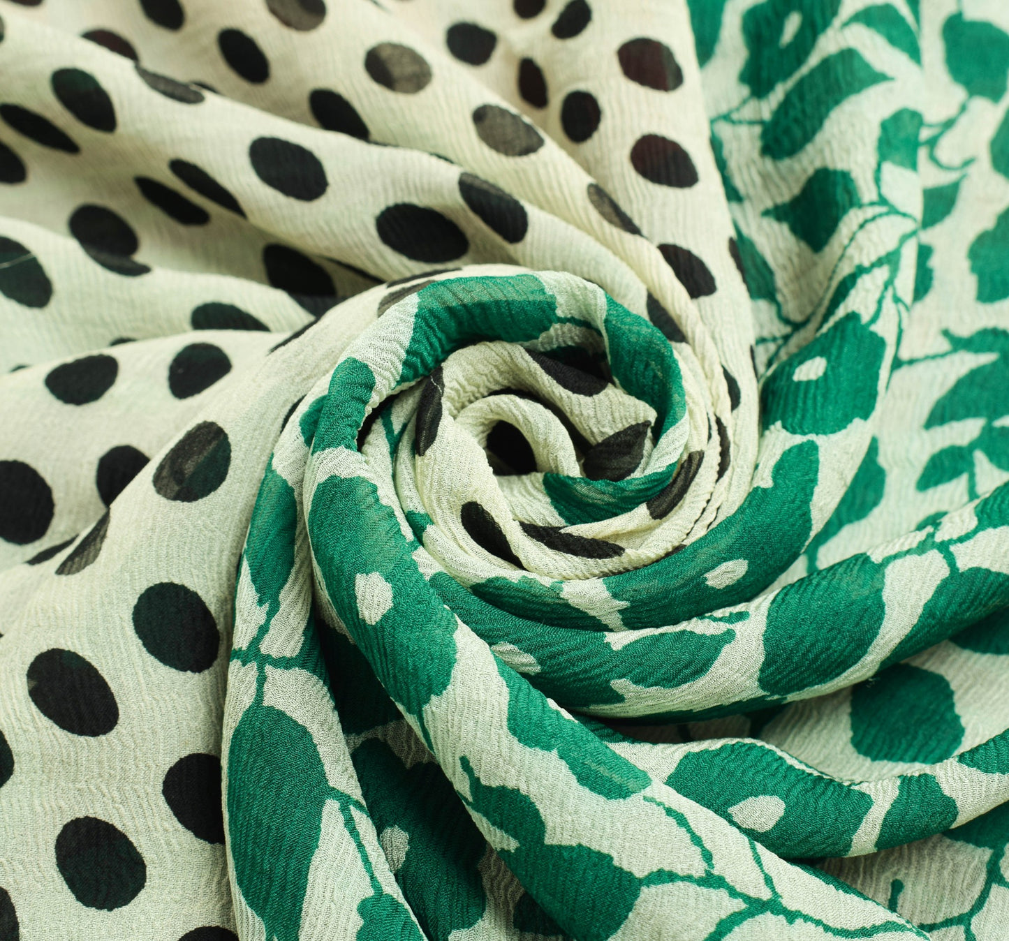 Sushila Vintage Cream Floral Saree Pure Chiffon Silk Printed Soft Craft Fabric