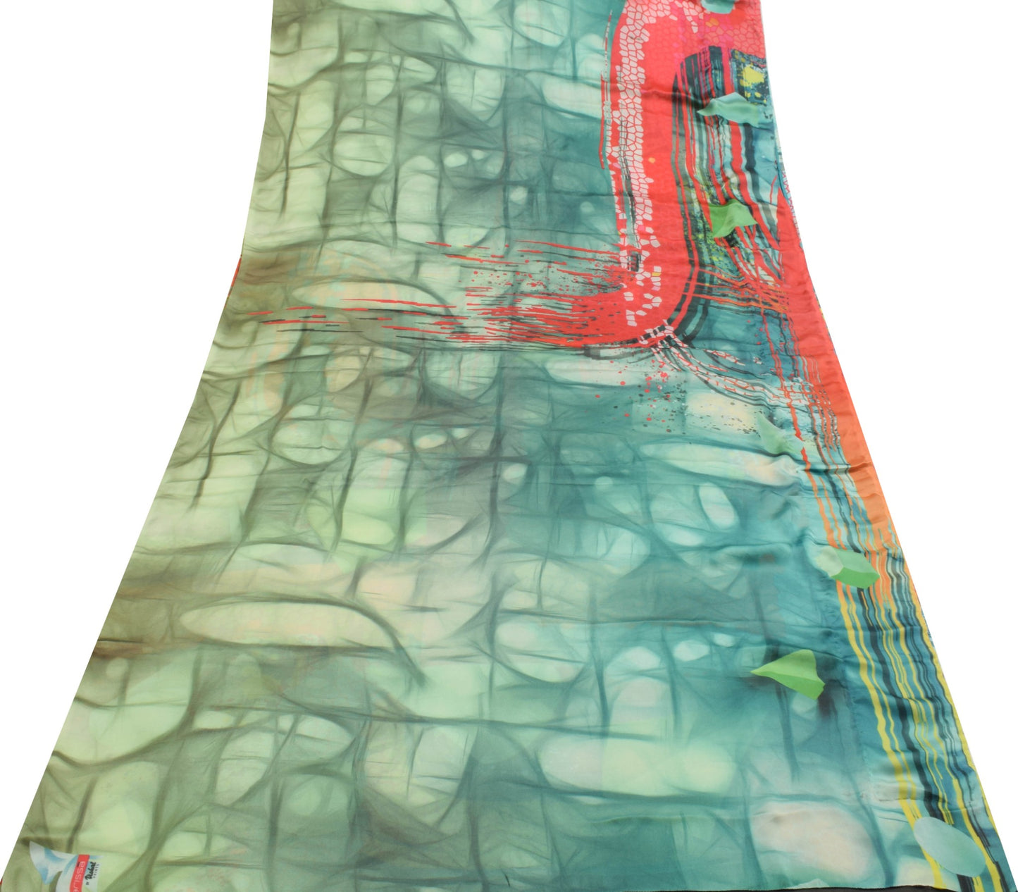 Sushila Vintage Digital Printed Branded Silk Saree Multi-Color Geomatical Fabric