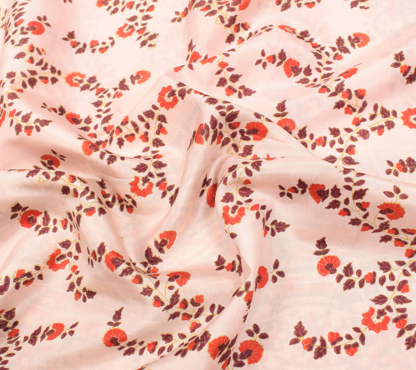 Sushila Vintage Baby Pink Saree 100% Pure Silk Hand Block Printed Soft Fabric