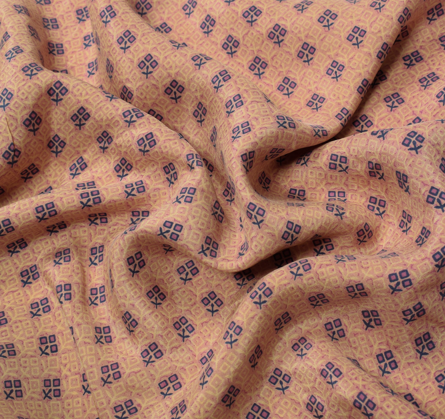 Sushila Vintage Mauve Saree 100% Pure Silk Printed Geomantic Soft Craft Fabric