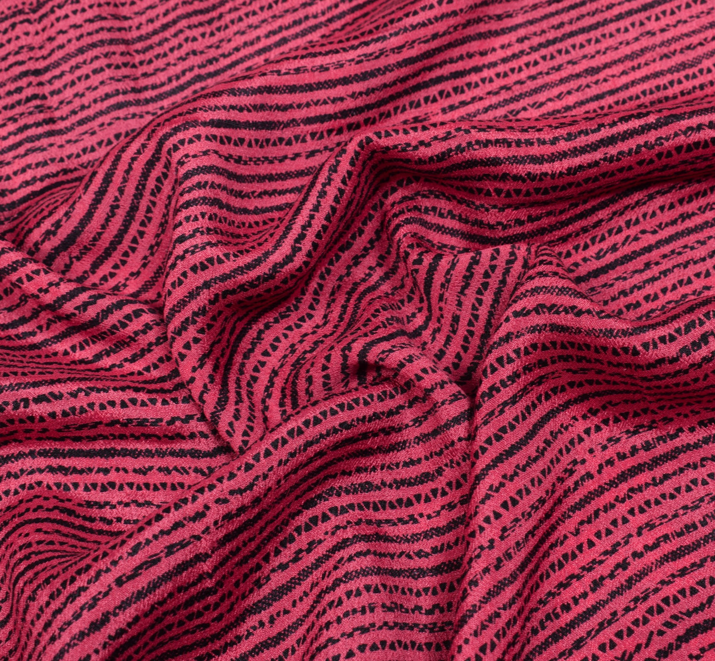 Sushila Vintage Pink Black Saree Pure Silk Printed Floral Sari Soft Craft Fabric