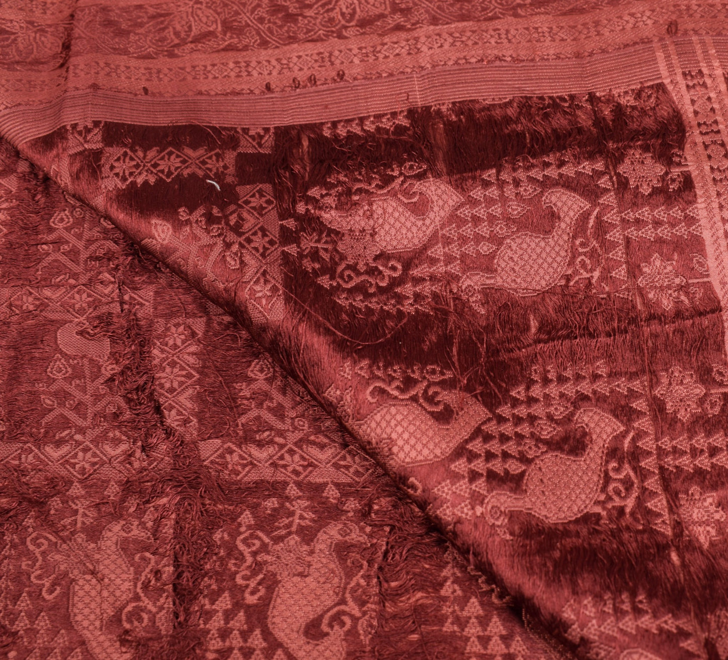 Sushila Vintage Woven Sari Remnant Scrap Multi Purpose Pure Silk Craft Fabric