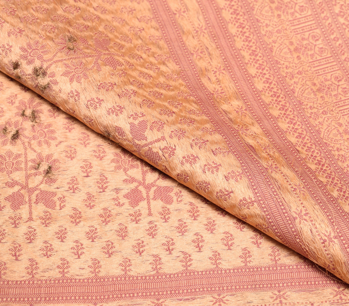 Sushila Vintage Floral Woven Sari Remnant Scrap Multi Purpose Silk Craft Fabric
