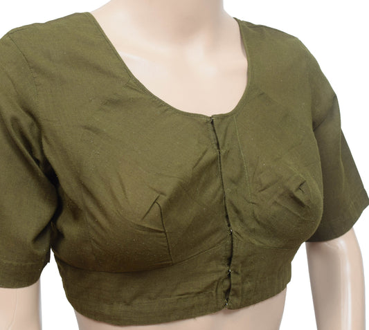 Sushila Vintage Blouse Readymade Stitched Sari Cotton Daily Wear Plain Choli 38